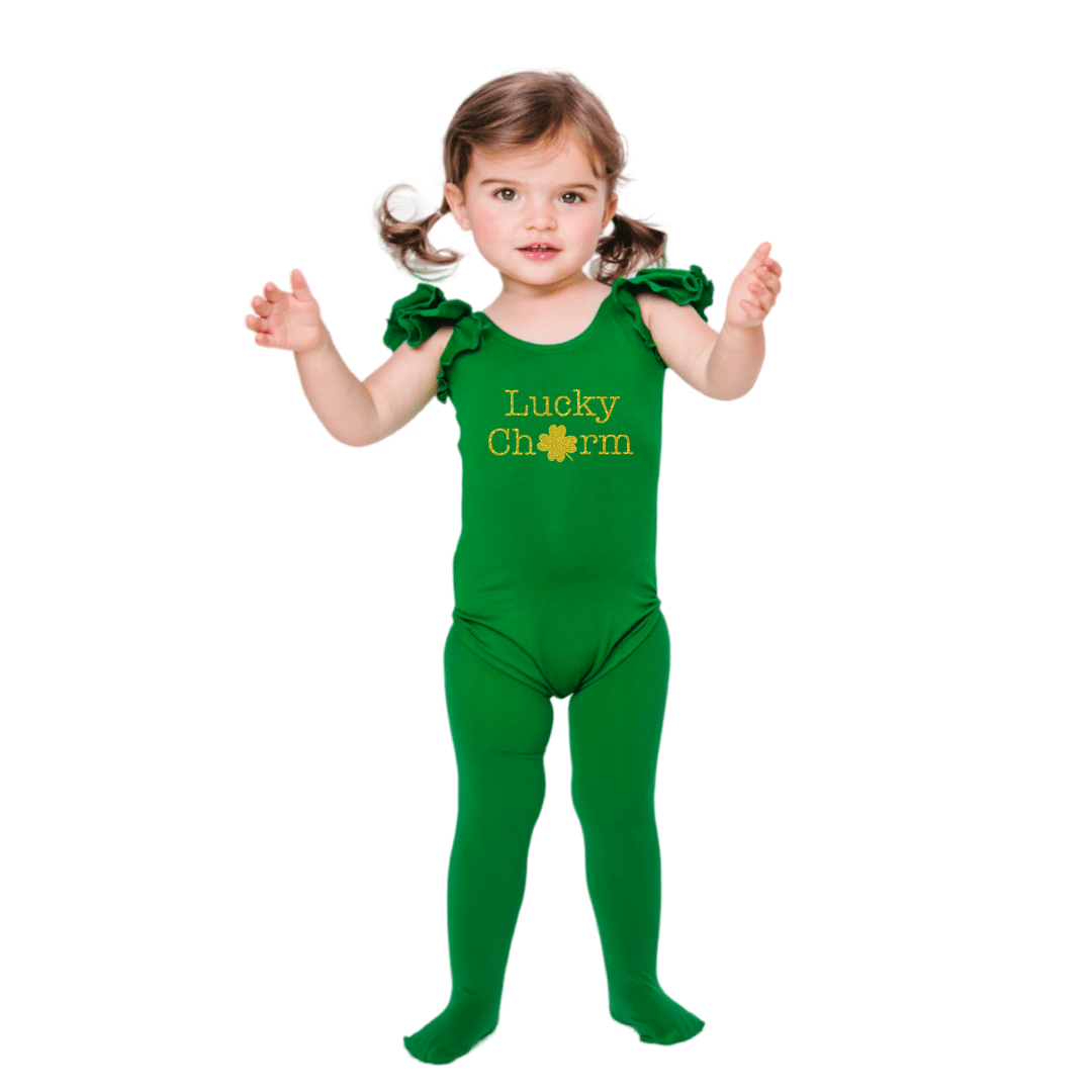 St. Patrick's Day Lucky Charm Ruffle Leotard