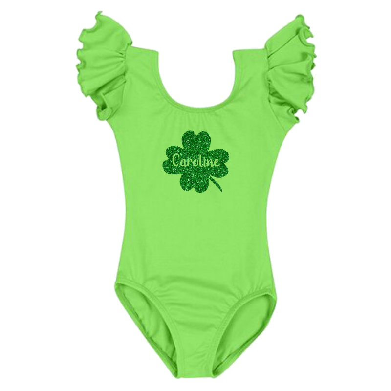 St. Patrick's Day Personalized Shamrock Leotard