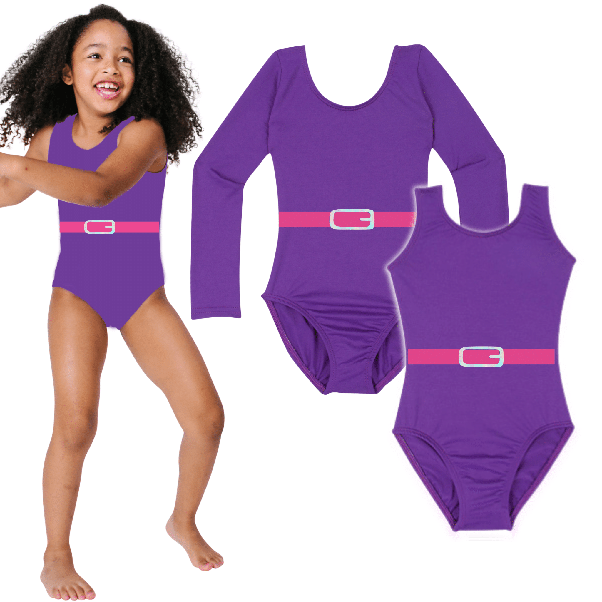 1980's Work Out Girl Leotard Costume - Purple